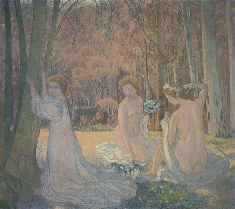 Maurice Denis Spring Landscape with Figures Norge oil painting art